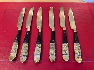 Vintage Bronze Knives Thailand - Set Of 6