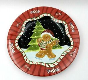 GATES WARE BY LAURIE GATES GINGERBREAD MAN CHRISTMAS HOLIDAY SERVING PLATE