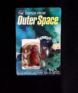 Vintage 1982 VISITOR FROM OUTER SPACE JAR Sales ET Knock-off 80s Toy E.T on Card