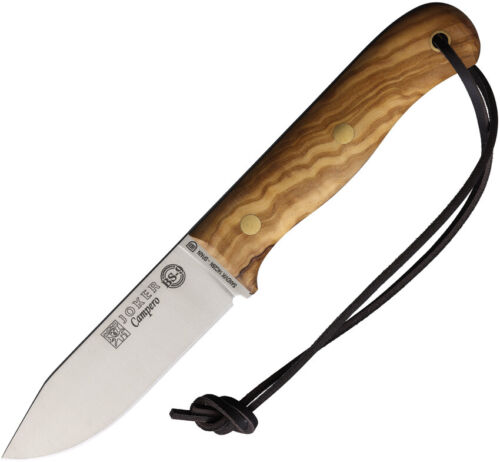 Joker Campero Olive Wood 14C28N Sandvik Fixed Blade Knife w/ Belt Sheath CO112