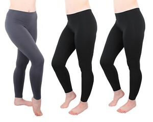 3 Pack Womens Leggings High Waist Buttery Soft MicroLuxe Full Ankle Length Pants
