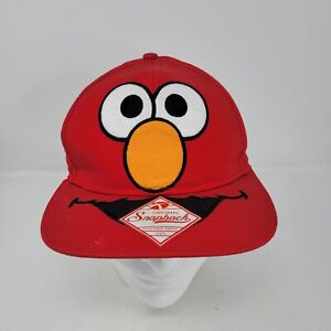 Sesame Street Hat Mens Red Snapback Elmo Muppet Cartoon Baseball Cap Adult OSFM