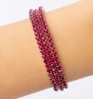 Stretch Bracelet Gold Plated made With Swarovski Crystals In Magenta New In Pouc