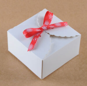 100 White Gift Paper Boxes Birthday Party Wedding favour candy Cake Sweet Boxes
