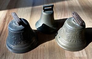 2 1878 Saignelegier Chiantel Fondeur Brass Swiss Cow Bell