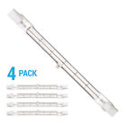 4 Pack 118mm Double Ended 300W T3 120V Clear Bulb Recessed SC R7s Warm White