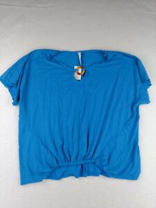 NY Collection - Short Sleeve Blouse - Women - 2X - Blue