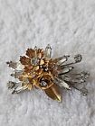 Vendome Vintage Flower Cluster Clear Gem Pin Preowned