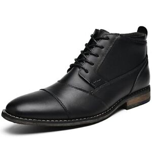 Mens Fashion Oxford Dress Boots Leather Chukka Ankle Boot 12 Black(218)