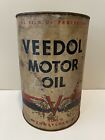 Vintage Veedol Motor Oil 5 Quart Advertising Tin 1950s Oil Can RARE