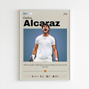 Carlos Alcaraz poster, Tennis star wall art, Alcaraz print fan gift, Home Decor