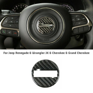 Carbon Fiber Steering Wheel Cover Trim For Jeep Renegade Wrangler Cheroke parts (For: 2012 Jeep Grand Cherokee)
