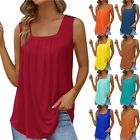 Womens Loose T-Shirt Ladies Blouse Summer Casual Sleeveless Basic Vest Tank Tops