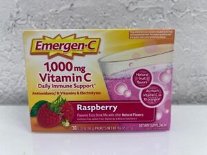 Emergen-C 1000mg Vitamin C Raspberry 30 Ct Packets Exp 07/24