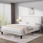 Queen Size Upholstered Platform Bed Frame with 4 Storage Drawers, Adjustable Vel