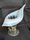 DUGAN WHITE OPALESCENT JACK IN THE PULPIT TWIG PATTERN VASE 6.75
