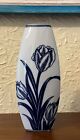 Vintage Bombay & Company Blue and White Floral Tulip Ceramic Bud Vase 8