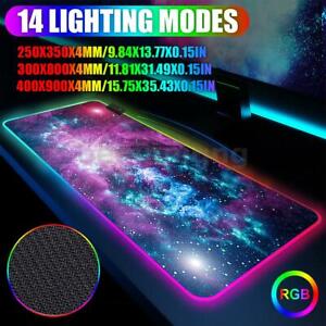 RGB Gaming Mouse Pad Large Extended Glowing 14 Led Light Mousepad USB for
