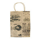 New ListingOld Fashioned Newspaper Print Brown Kraft Paper Gift Bag Merch Tote with Handles