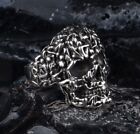 925 Sterling Silver Skull Ring w Female Nude Bodies. Biker Ring Heavy Skull Ring