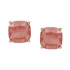 NWT KATE SPADE SEMIPRECIOUS SQUARE STUD EARRINGS $38 CORAL RED