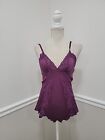 Womans Vintage Lingerie Teddy BLUSH Burgundy Lacy Size M Made in USA