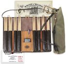 Walker & Williams DSB-2 Leather Drum Stick Bag with Heavy Canvas Carrying Bag