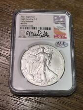 2021 Silver Eagle T2, NGC MS 70 Early Release, Signed Mike Castle Type 2, ACE