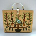 Vintage 1960's Enid Collins of Texas Original Wood Box Bag Purse  - Pear Tree