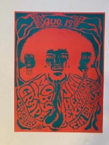 Jimi Hendrix Concert Poster 1967 Santa Barbara AOR-3.40
