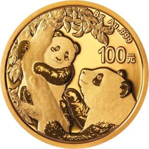 2021 Chinese Gold Panda 8 Grams Coin ¥100 Yuan Brilliant Uncirculated - IN STOCK
