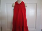 Tommy Hilfiger Size 6x Girls Red Collared Button Front Sleeveless Dress