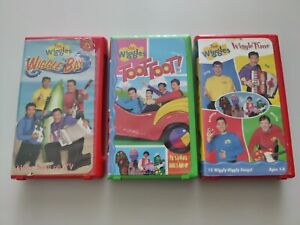 Lot Of 3, The Wiggles VHS - Wiggle Bay, Toot Toot, Wiggle Time