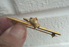 Unusual Vintage 9ct Gold Dog Pin / Brooch h/m 1948 London - Greyhound / Whippet