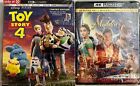Lot of 2 Disney Pixar 4K HD Blu-Ray Digital Movies Aladdin & Toy Story 4 LE