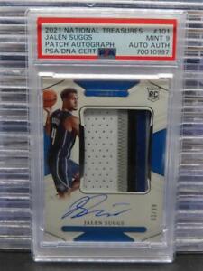 2021-22 National Treasures Jalen Suggs RPA Rookie Patch Auto RC 03/99 PSA 9 AUTH