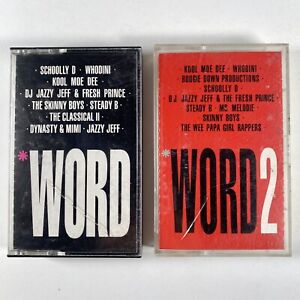 * Word 1 & 2 Various Artists 1988 RCA Jive Vintage Hip Hop Cassette Tapes Tested