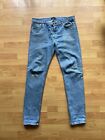 A.P.C Jeans 38 Blue Denim Petit New Standard Light Wash Faded Button Fly 34