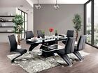 Modern Furniture - Kitchen Dining Room Glossy Black Rect Table & Chairs Set ICEJ