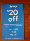 Chewy Chewy.com $20 off first order of $49 or More expires 7/31/24
