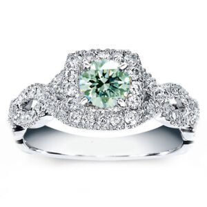 3.10 Ct Vvs1: `Blue White Round Moissanite Diamond Engagement Silver Ring size 7