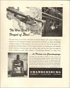 1943 WW2 Ad Chambersburg Hammers Ceostamps Presses`retro photo airplane   080419