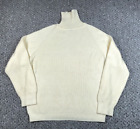 VTG 80s Chunky Knit Turtleneck Sweater Adult Large Ivory Puritan Tag Preppy