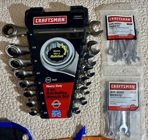 Craftsman USA NOS ratcheting wrench set & 2 USA midget wrench sets in SAE & MM