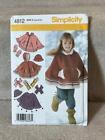 Simplicity Sewing Pattern 4812 Childs Poncho Hat Mittens Size 3 - 8 Uncut FF