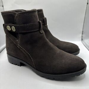 EUC Ariat Ladies Charlie Waterproof Chocolate Brown Ankle Boots Leather US 7