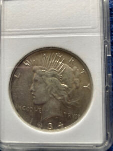 1934-S peace silver dollar with AU details
