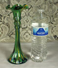 KRALIK SPATTER Vase 1920s Signed CZECH Art Deco Blown Cased Art Glass 8.75 FAB