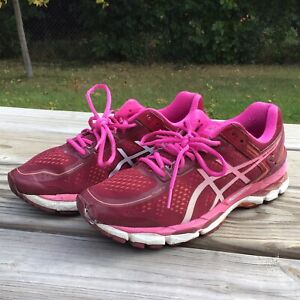 Asics Gel Kayano 22 Running Shoes Womens Size 11 Silver Pink Purple REPAIRED TOE