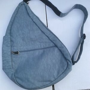 AMERIBAG Blue Handbag Healthy Back Bag Nylon Sling Organizer Lots Of Pockets